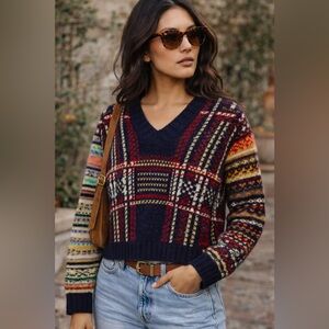 Vintage D&G Dolce & Gabbana Patchwork Knit Sweater